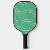 Mooie golvende lijnen strepen groene pickleballpad pickleball paddle (Voorkant)