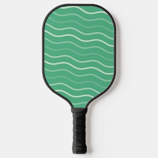 Mooie golvende lijnen strepen groene pickleballpad pickleball paddle (Voorkant)