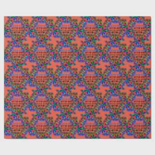 Mooie GOOD DAY GREEN BROWN ORANJE MANDALA Cadeaupapier