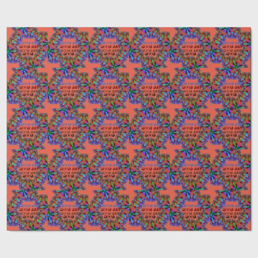 Mooie GOOD DAY GREEN BROWN ORANJE MANDALA Cadeaupapier (Zoom)