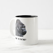 mooie gorilla tweekleurige koffiemok (Voorkant links)