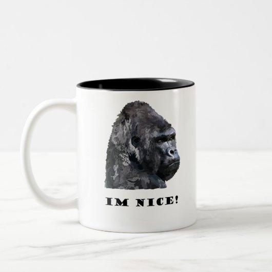 mooie gorilla tweekleurige koffiemok (Links)