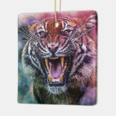 Mooie Gorrende Bengaalse Tijger Gezicht Foto Keramisch Ornament (Links)