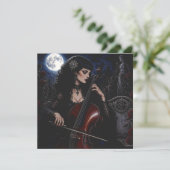 Mooie gotische schoonheid die cello speelt  (Staand voorkant)