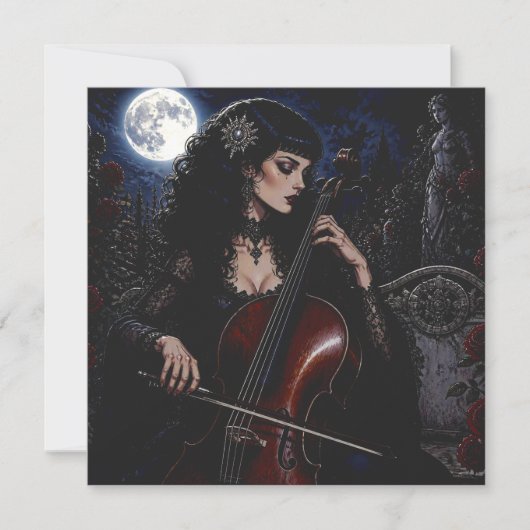 Mooie gotische schoonheid die cello speelt  (Voorkant)