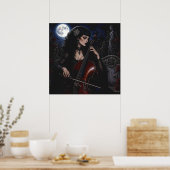 Mooie gotische schoonheid die cello speelt poster (Keuken)