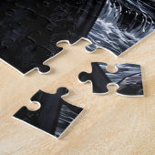 Mooie gotische vrouw op wit paard legpuzzel (Zijkant)