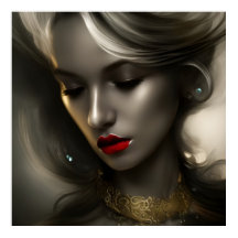 Mooie goud bronzen blonde vrouwen met rode lippen 