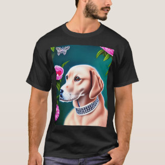 Mooie Goud Retriever Cartoon Karakter Olie Schilde T-shirt