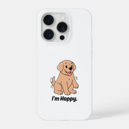 Mooie Goud Retriever Hond "Ik ben Gelukkig" Hoesje iPhone 15 Pro Case