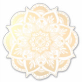 Mooie goudbloem Mandala Sticker (Voorkant)