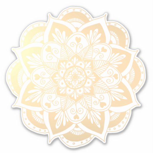 Mooie goudbloem Mandala Sticker (Voorkant)
