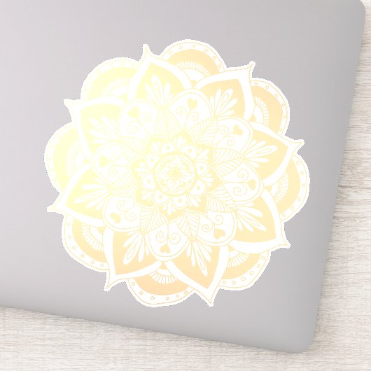 Mooie goudbloem Mandala Sticker (Detail)