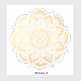 Mooie goudbloem Mandala Sticker