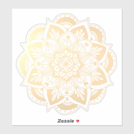 Mooie goudbloem Mandala Sticker (Vel)