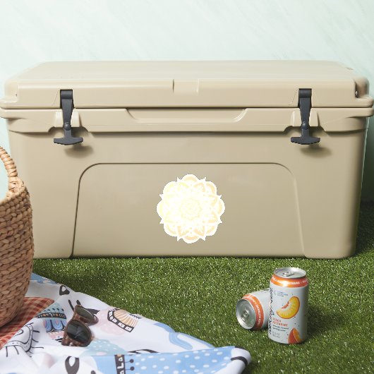 Mooie goudbloem Mandala Sticker (Koeler)