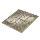 Mooie gouddecoratieve keramische tapijten tegeltje (Zijkant)