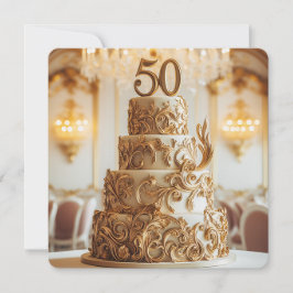 MOOIE GOUDEN 50E BRUILOFT JUBILEUM CAKE KAART