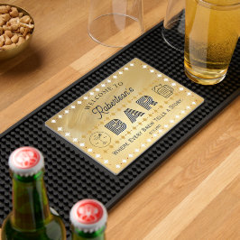 Mooie gouden aangepaste bar naam barmatten