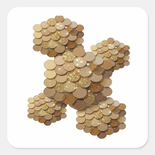 Mooie gouden abstracte ambachtelijke sticker (Voorkant)