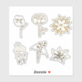 Mooie Gouden Abstracte Bloemen Deel 2 Sticker (Vel)