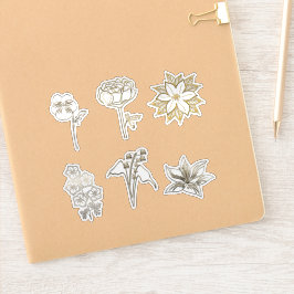 Mooie Gouden Abstracte Bloemen Deel 2 Sticker