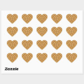 Mooie gouden abstracte patroon hart sticker (Vel)