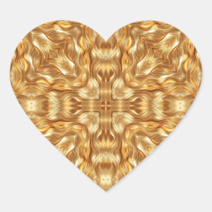Mooie gouden abstracte patroon hart sticker