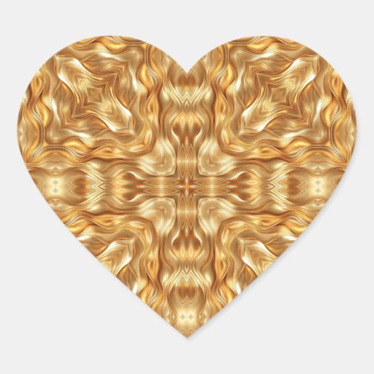 Mooie gouden abstracte patroon hart sticker (Voorkant)