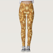 Mooie gouden abstracte patroon leggings (Voorkant)