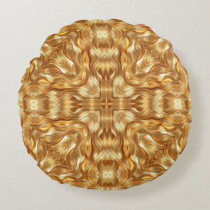 Mooie gouden abstracte patroon rond kussen