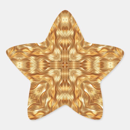 Mooie gouden abstracte patroon ster sticker (Voorkant)