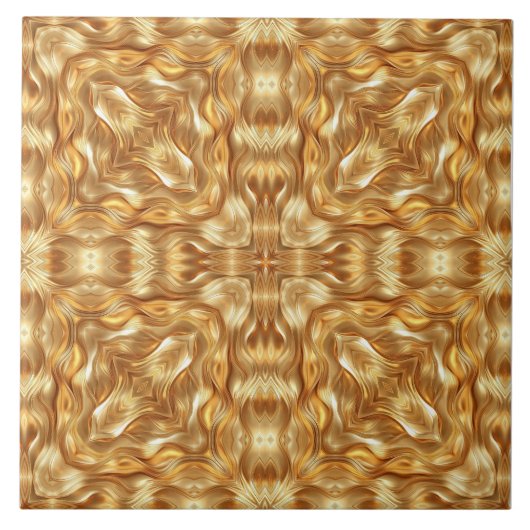 Mooie gouden abstracte patroon tegeltje (Voorkant)