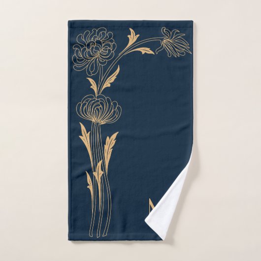 Mooie gouden Art Deco bloemen Bad Handdoek (Handdoek)