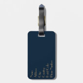 Mooie gouden Art Deco bloemen Bagagelabel (Achterkant verticaal)