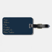 Mooie gouden Art Deco bloemen Bagagelabel (Achterkant horizontaal)