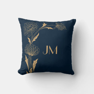 Mooie gouden Art Deco bloemen Kussen
