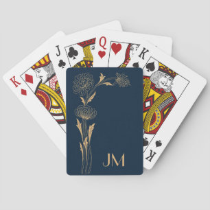 Mooie gouden Art Deco bloemen Pokerkaarten
