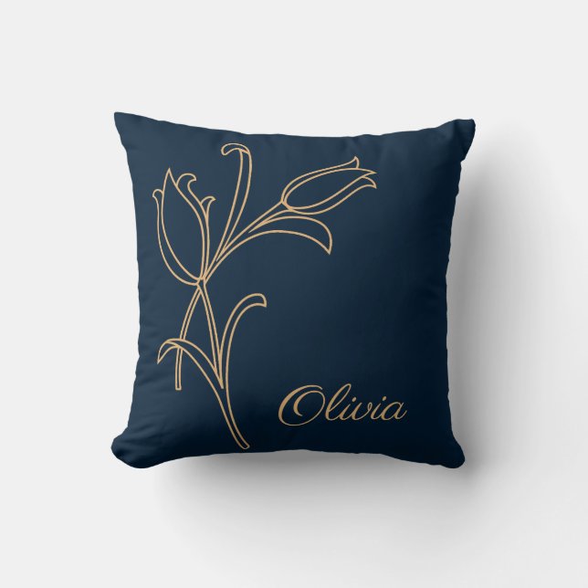 Mooie gouden Art Deco tulpen Kussen (Voorkant)