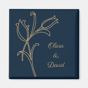 Mooie gouden Art Deco tulpen Magneet