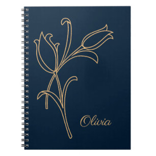 Mooie gouden Art Deco tulpen Notitieboek