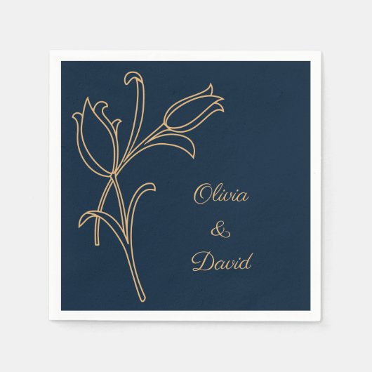 Mooie gouden Art Deco tulpen Servet (Voorkant)