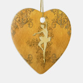 Mooie gouden ballerina keramisch ornament (Rechts)