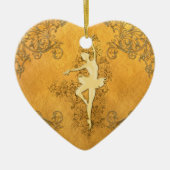 Mooie gouden ballerina keramisch ornament (Voorkant)