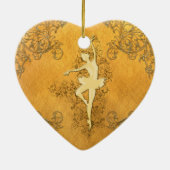 Mooie gouden ballerina keramisch ornament (Achterkant)
