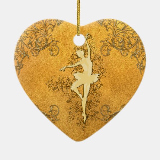 Mooie gouden ballerina keramisch ornament (Achterkant)