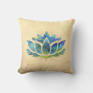 Mooie Gouden Blauwe Lotus, Zen Kussen