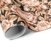 Mooie Gouden Bloemen Cadeaupapier (Rol Hoek)