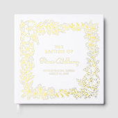 Mooie Gouden Bloemen Lijst Doop Gastenboek (Voorkant)