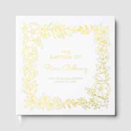 Mooie Gouden Bloemen Lijst Doop Gastenboek